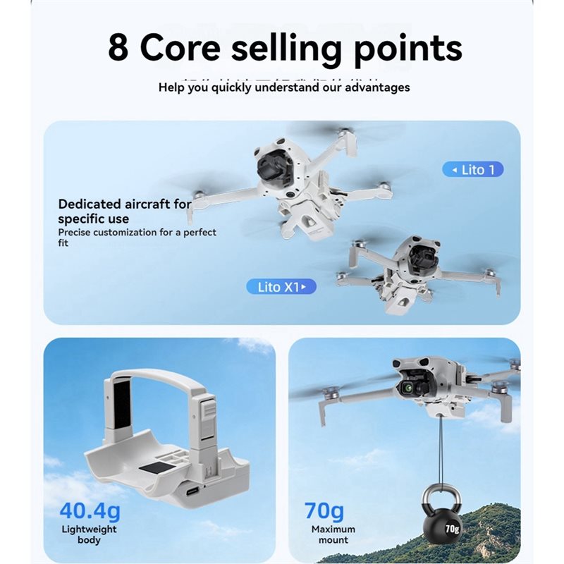 DJI Lito 1 X1 ドローン用優れたエアドロップシス - Drone Kit Long Range のレビューと価格